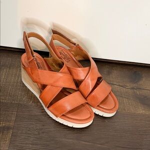 Miz Mooz Vibrant Orange Strappy Sandals